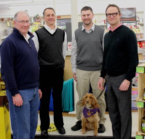 Me, Dave Haugland (our printer), Tony and Fitz, and Mike Frattellone (the wonderful owner of Frattellone's Hardward)